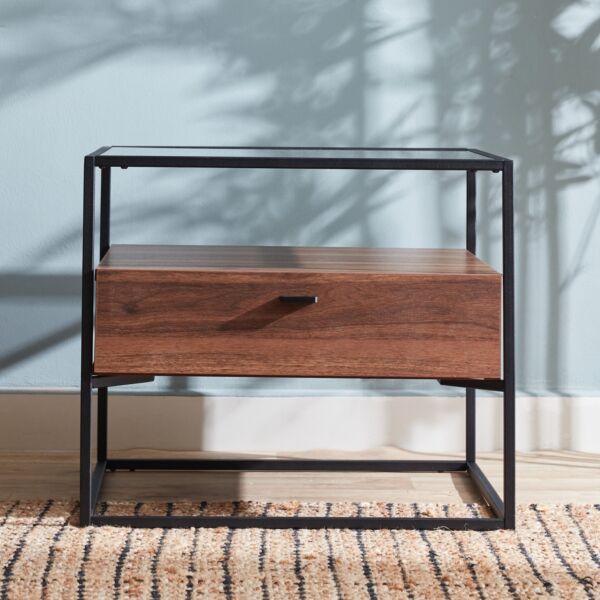 طاولة جانبية بسطح زجاج ران من روبي