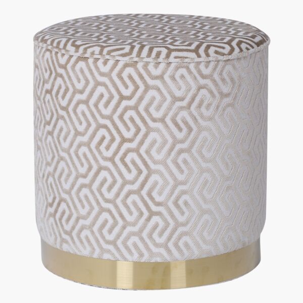 مقعد عثماني بطبعات من لينز - 40x40x44 سم