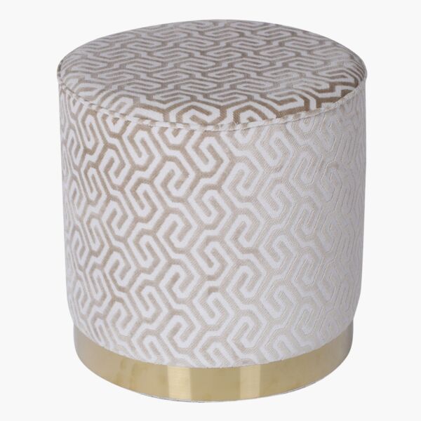 مقعد عثماني بطبعات من لينز - 40x40x44 سم