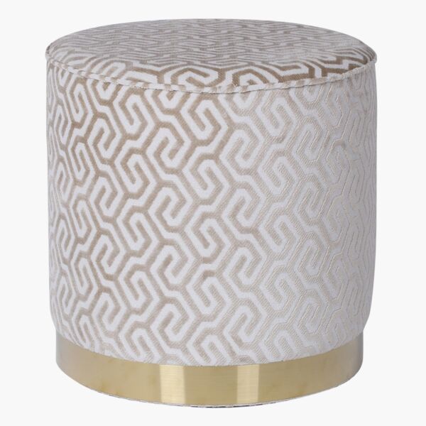 مقعد عثماني بطبعات من لينز - 40x40x44 سم