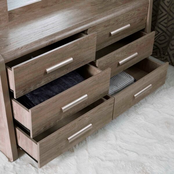 طاولة تزيين كبيرة بستة أدراج بدون مرآة