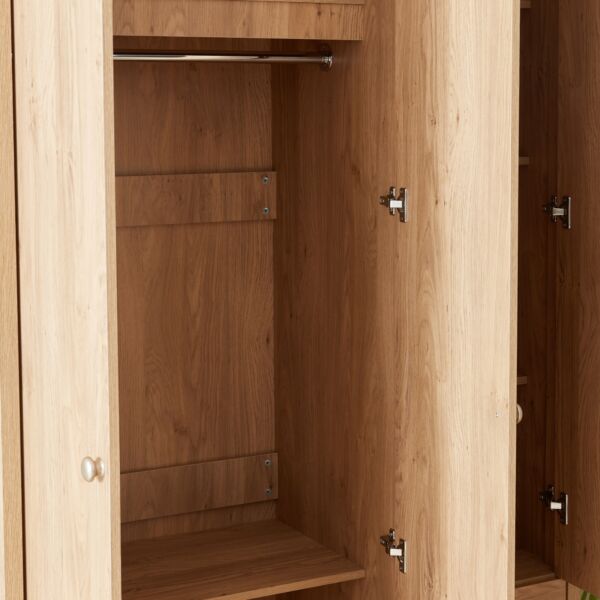 دولاب ملابس 3 أبواب بمرآة و3 أدراج من نورديكا