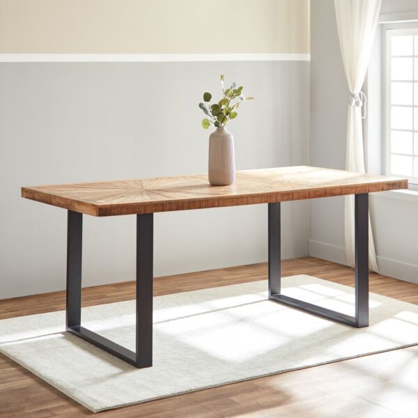 طاولة طعام 6 مقاعد من الخشب الصلب من فلوريا