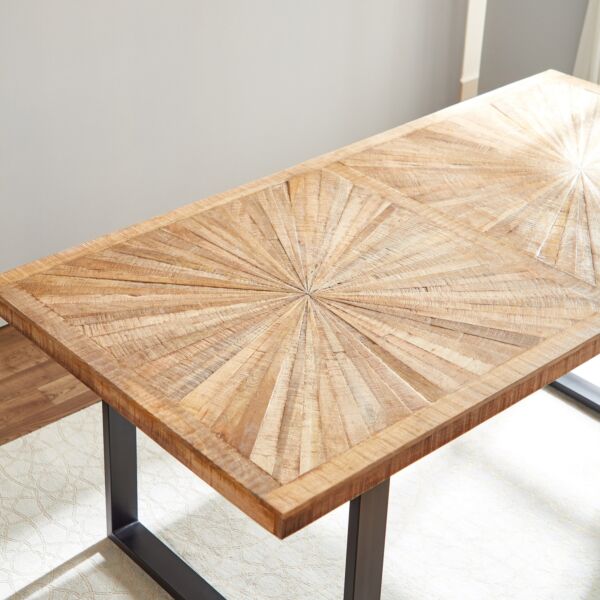 طاولة طعام 6 مقاعد من الخشب الصلب من فلوريا