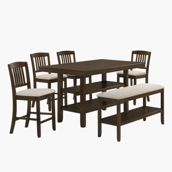 طقم طاولة طعام 6 مقاعد مع مقعد بنش من تيرمونت