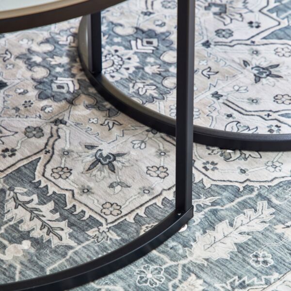 طاولة قهوة من الحجر الملبد من مارويل - طقم من قطعتين