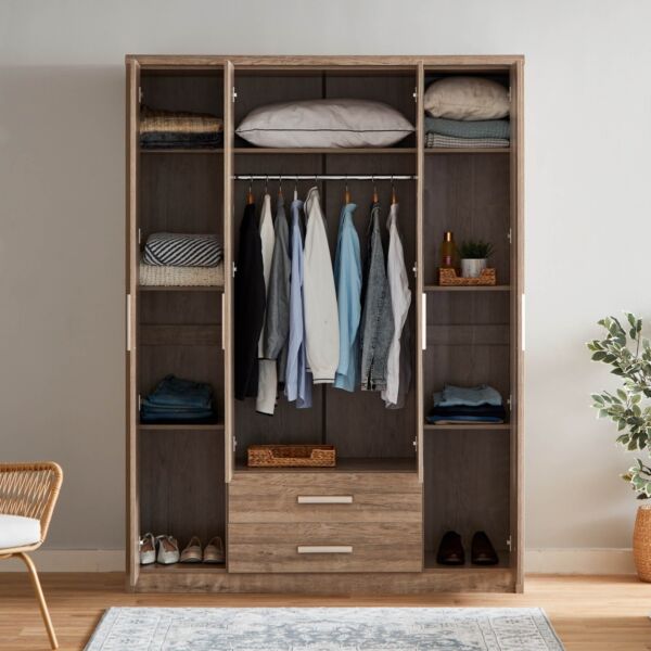 دولاب ملابس 4 أبواب ودرجين ومرآتين من كيرفي