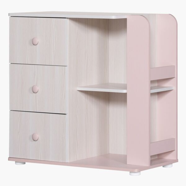 طاولة تزيين بأرفف مفتوحة بثلاثة أدراج دون مرآة - آنا