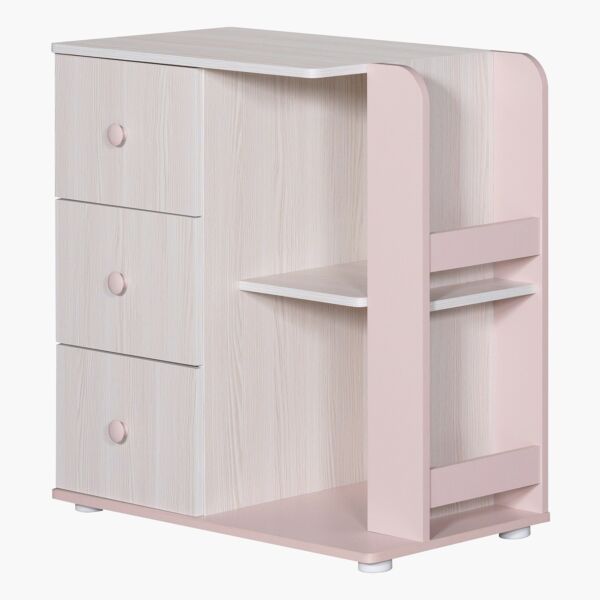 طاولة تزيين بأرفف مفتوحة بثلاثة أدراج دون مرآة - آنا