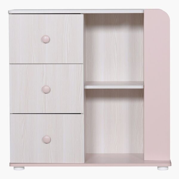 طاولة تزيين بأرفف مفتوحة بثلاثة أدراج دون مرآة - آنا