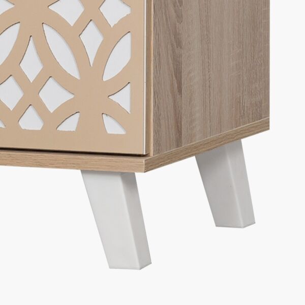 طاولة تلفزيون بباب انزلاقي للأجهزة حتى 70 بوصة من كلاسيك