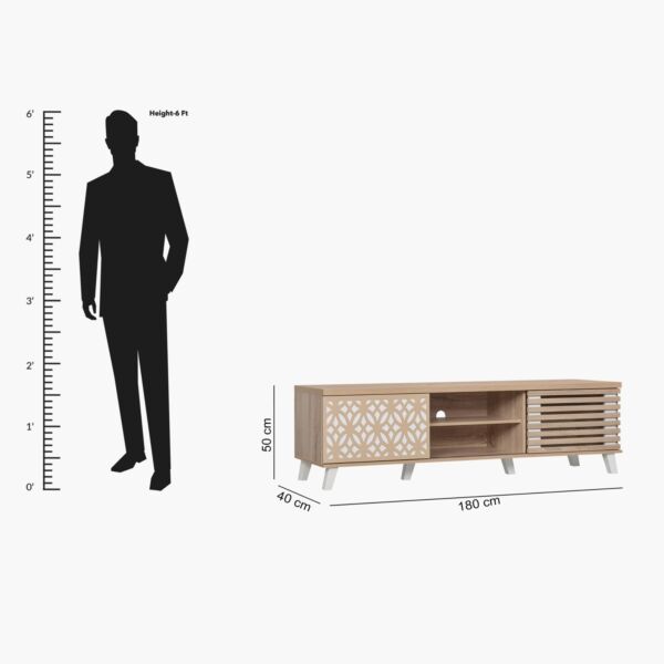 طاولة تلفزيون بباب انزلاقي للأجهزة حتى 70 بوصة من كلاسيك