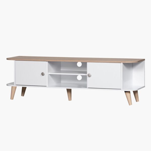 طاولة تلفزيون ببابين للأجهزة حتى70 بوصة من سويدن