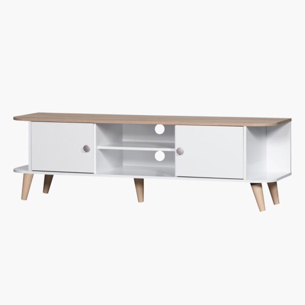 طاولة تلفزيون ببابين للأجهزة حتى70 بوصة من سويدن