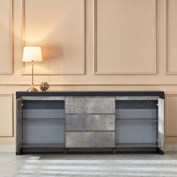 بوفيه جانبية بـ3 أدراج وبابين - مانهاتن لوكس