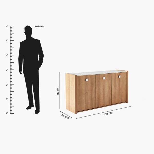 خزانة بوفيه جانبية بـ3 أبواب من كامبريدج