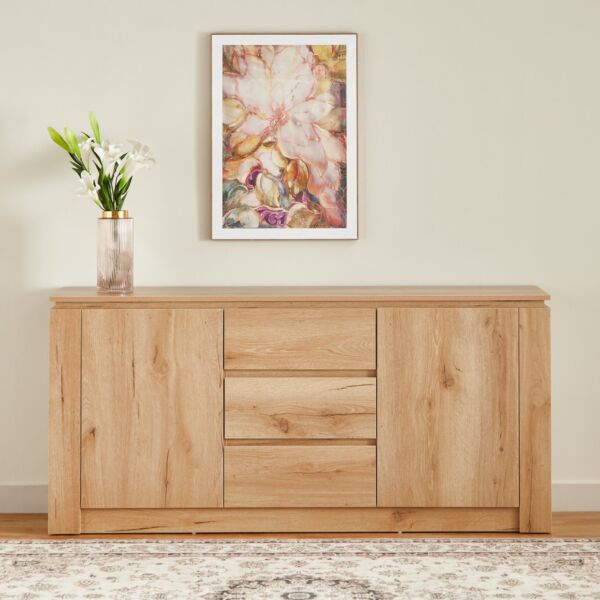 خزانة بوفيه جانبية بـ3 أدراج وبابين من بالي