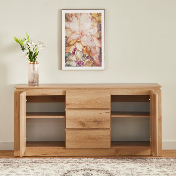 خزانة بوفيه جانبية بـ3 أدراج وبابين من بالي