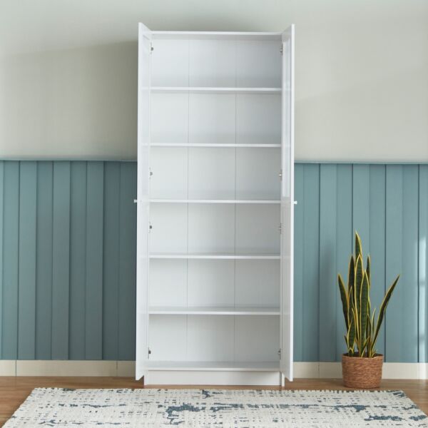 وحدة تخزين - خزانة كتب متعددة الاستخدامات بـ 6 مستويات وأبواب أكريليك ولوح من فرانكفورت