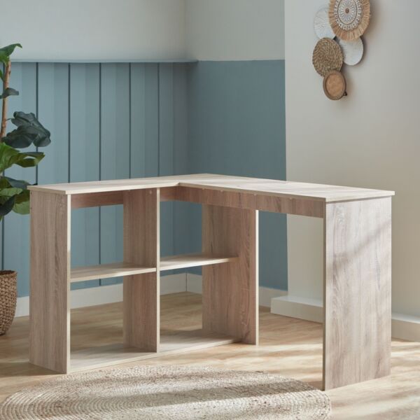 مكتب دراسة ركني مع خزانة كتب من جاز