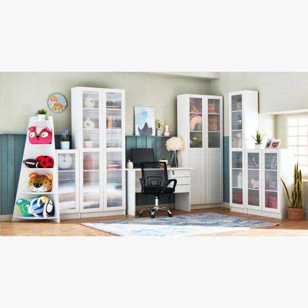 وحدة تخزين - خزانة كتب متعددة الاستخدامات بـ 6 مستويات وبابين أكريليك من فرانكفورت