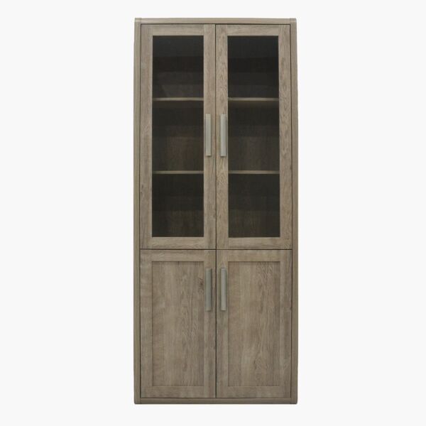 خزانة كتب ببابين زجاج كيرفي