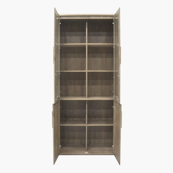 خزانة كتب ببابين زجاج كيرفي