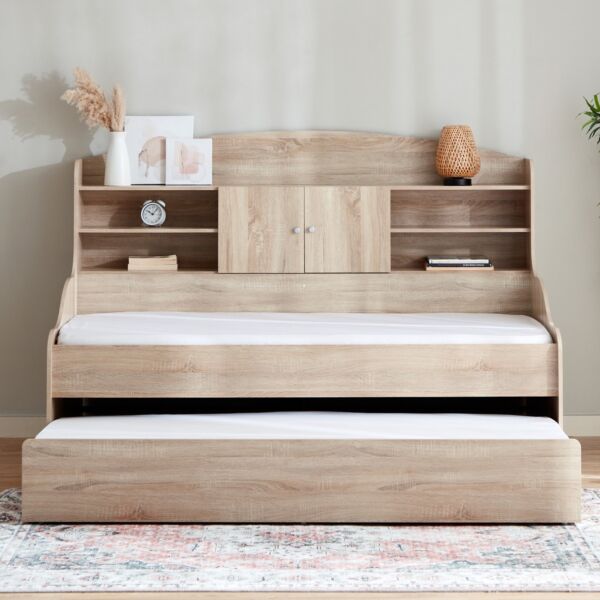 سرير كابينة فردي مع سرير قابل للسحب كوبر - 90x190 سم