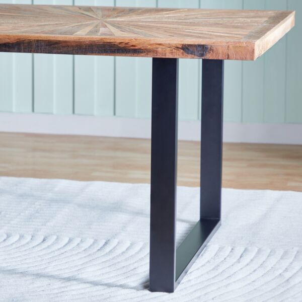 طاولة طعام 8 مقاعد من الخشب الصلب من فلوريا