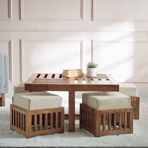 طاولة قهوة و 4 كراسي من فينتاج