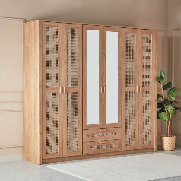 خزانة ملابس 6 أبواب و2 مرآة - چاڤا