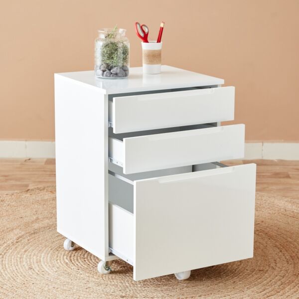 خزانة ملفات عالية اللمعان بـ3 أدراج من نورويتش