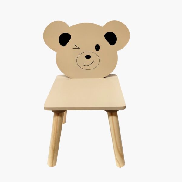 كرسي بدون ذراعين للأطفال بتصميم دب من فانيليا