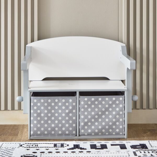 وحدة تخزين ألعاب الأطفال قابلة للتحويل مع مقعد بنش فانيليا