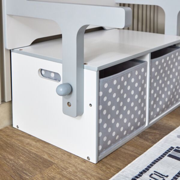 وحدة تخزين ألعاب الأطفال قابلة للتحويل مع مقعد بنش فانيليا