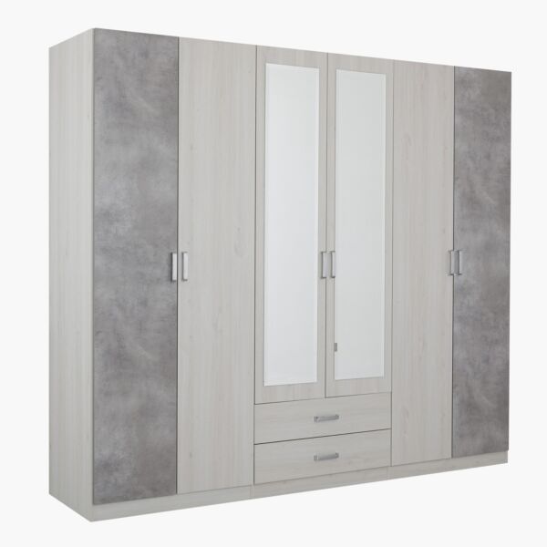 دولاب ملابس - 6 أبواب بمرآة من ألينا