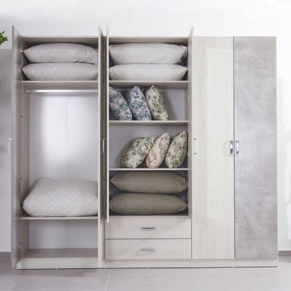 دولاب ملابس - 6 أبواب بمرآة من ألينا