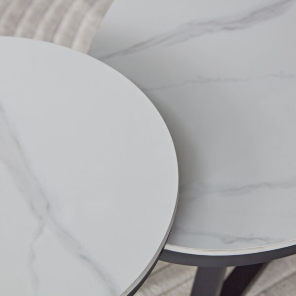 طقم طاولة قهوة حجر قطعتين - برشلونة