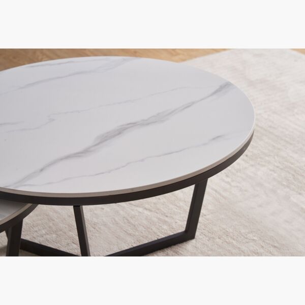 طقم طاولة قهوة من الحجر الملبد قطعتين من بيرث