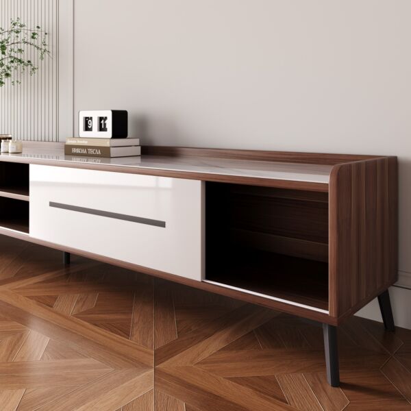 طاولة تلفزيون من الحجر الملبد للأجهزة حتى 75 بوصة من مودواي