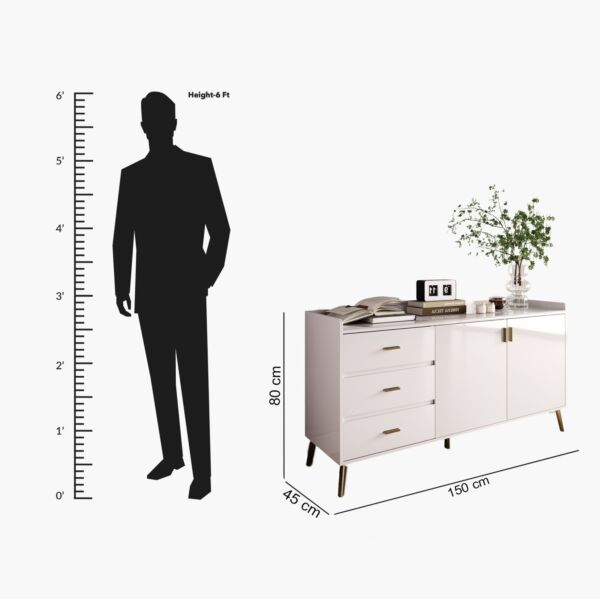 وحدة جانبية بسطح من الحجر الملبد ببابين و 3 أدراج من بيرل