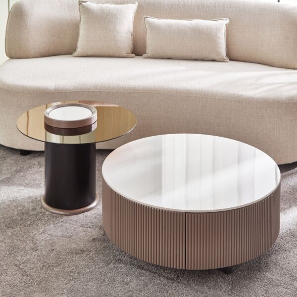 طقم طاولات الحجر الملبد قطعتين - أكرا