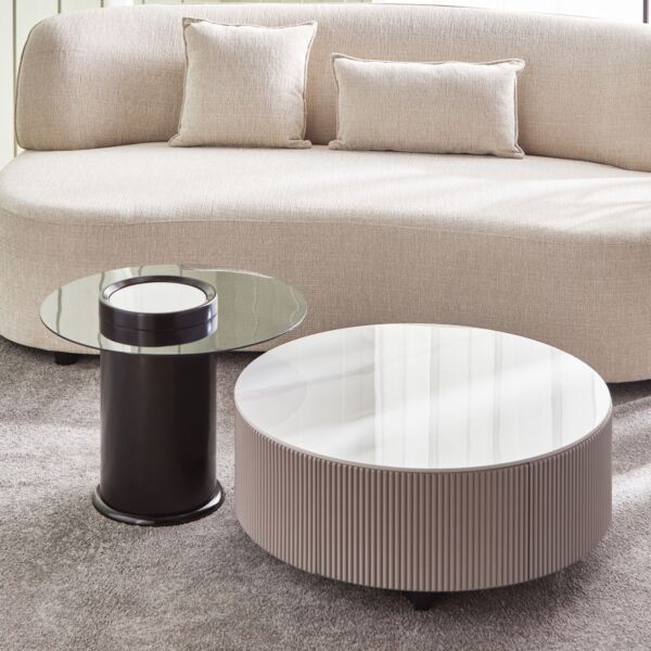 طقم طاولات قهوة من الحجر الملبد قطعتين من أكرا