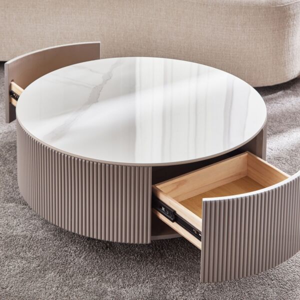 طقم طاولات قهوة من الحجر الملبد قطعتين من أكرا