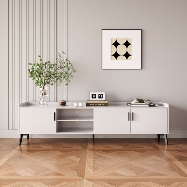 طاولة تلفزيون 200 سم سطح حجر ملبد 75 بوصة مارويل