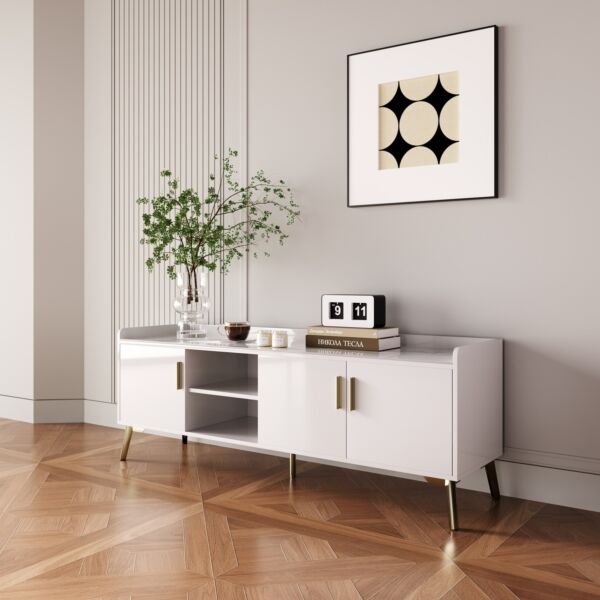 طاولة تلفزيون 150 سم حجر ملبد 65 بوصة بيرل