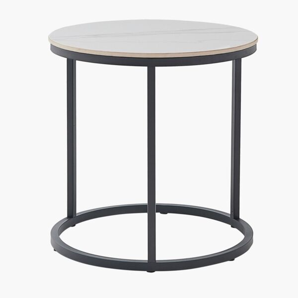 طاولة جانبية مستديرة من الحجر الملبد من مارويل