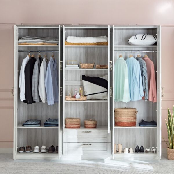 دولاب ملابس 6 أبواب مع درجين من أنجيليك