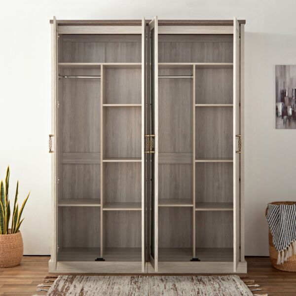 خزانة ملابس 4 أبواب مع مرآتين - أنجيليك