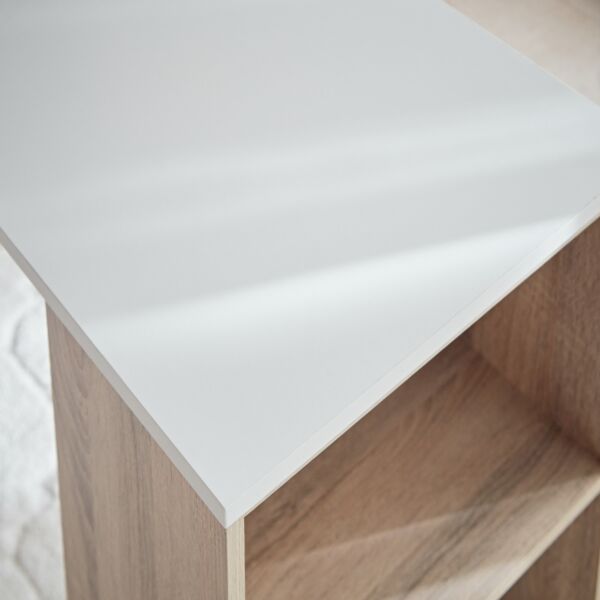 مكتب دراسة طويل بسطح ميلامين مع خزانة كتب من أكسفورد